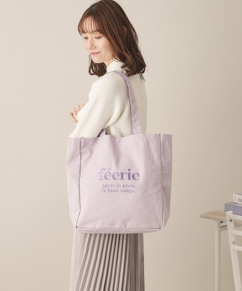 ITS'DEMO（イッツデモ）の「【A4対応／推し活】カラーキャンバス刺繍トート（トートバッグ・レディース・ピンク系/パープル系4/ブラック/アイボリー/ブルー・00）」の13枚目の写真