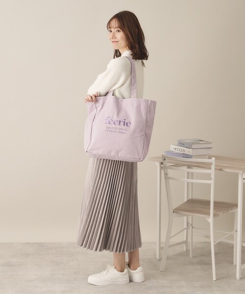 ITS'DEMO（イッツデモ）の「【A4対応／推し活】カラーキャンバス刺繍トート（トートバッグ・レディース・ピンク系/パープル系4/ブラック/アイボリー/ブルー・00）」の14枚目の写真