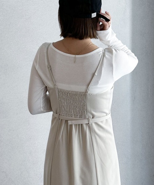 archives（アルシーヴ）の「ベルトマーメイドキャミワンピース（ワンピース・レディース・グレー/アイボリー/ブラック・MEDIUM）」の6枚目の写真