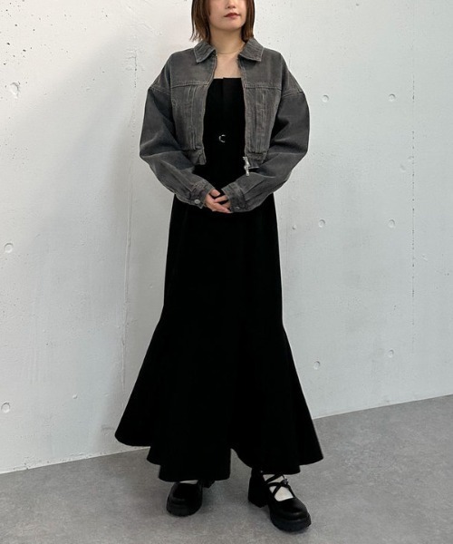 archives（アルシーヴ）の「ベルトマーメイドキャミワンピース（ワンピース・レディース・グレー/アイボリー/ブラック・MEDIUM）」の7枚目の写真