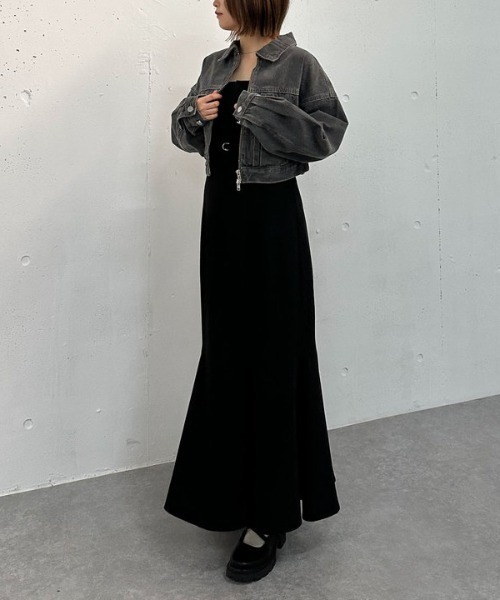 archives（アルシーヴ）の「ベルトマーメイドキャミワンピース（ワンピース・レディース・グレー/アイボリー/ブラック・MEDIUM）」の9枚目の写真