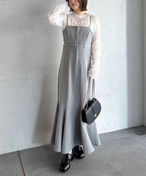 archives（アルシーヴ）の「ベルトマーメイドキャミワンピース（ワンピース・レディース・グレー/アイボリー/ブラック・MEDIUM）」の14枚目の写真