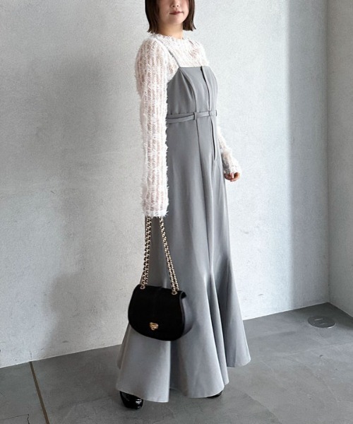 archives（アルシーヴ）の「ベルトマーメイドキャミワンピース（ワンピース・レディース・グレー/アイボリー/ブラック・MEDIUM）」の15枚目の写真