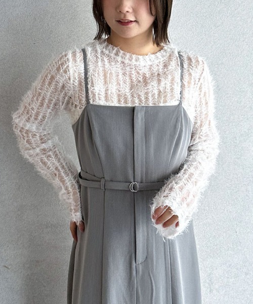 archives（アルシーヴ）の「ベルトマーメイドキャミワンピース（ワンピース・レディース・グレー/アイボリー/ブラック・MEDIUM）」の18枚目の写真