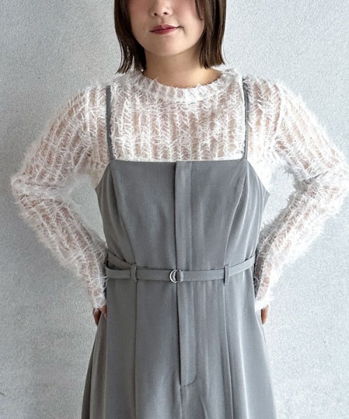 archives（アルシーヴ）の「ベルトマーメイドキャミワンピース（ワンピース・レディース・グレー/アイボリー/ブラック・MEDIUM）」の20枚目の写真