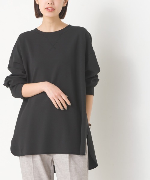 OMNES（オムネス）の「カットジョーゼットガゼット裾ラウンドプルオーバー（Tシャツ/カットソー・レディース・ライトグレー/ブラック/アイボリー・FREE）」の21枚目の写真