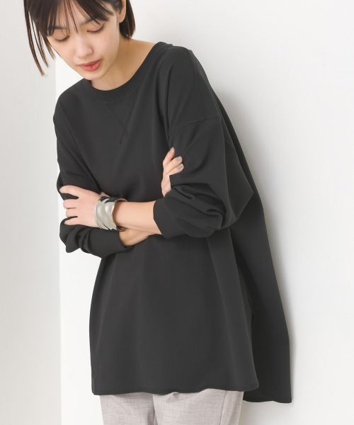 OMNES（オムネス）の「カットジョーゼットガゼット裾ラウンドプルオーバー（Tシャツ/カットソー・レディース・ライトグレー/ブラック/アイボリー・FREE）」の19枚目の写真