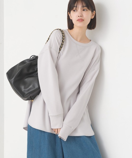 OMNES（オムネス）の「カットジョーゼットガゼット裾ラウンドプルオーバー（Tシャツ/カットソー・レディース・ライトグレー/ブラック/アイボリー・FREE）」の18枚目の写真
