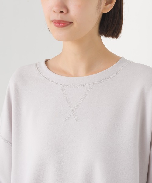 OMNES（オムネス）の「カットジョーゼットガゼット裾ラウンドプルオーバー（Tシャツ/カットソー・レディース・ライトグレー/ブラック/アイボリー・FREE）」の14枚目の写真