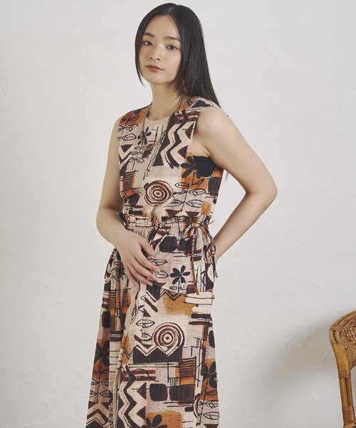 セール】(CREOLME)PRINT COMBINAISON（つなぎ/オールインワン