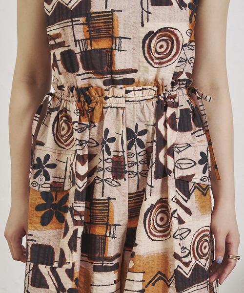 ROSE BUD（ローズバッド）の「(CREOLME)PRINT COMBINAISON（つなぎ/オールインワン・レディース・ブラウン/ネイビー・ONE SIZE）」の10枚目の写真