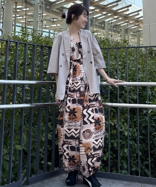 ROSE BUD（ローズバッド）の「(CREOLME)PRINT COMBINAISON（つなぎ/オールインワン・レディース・ブラウン/ネイビー・ONE SIZE）」の22枚目の写真