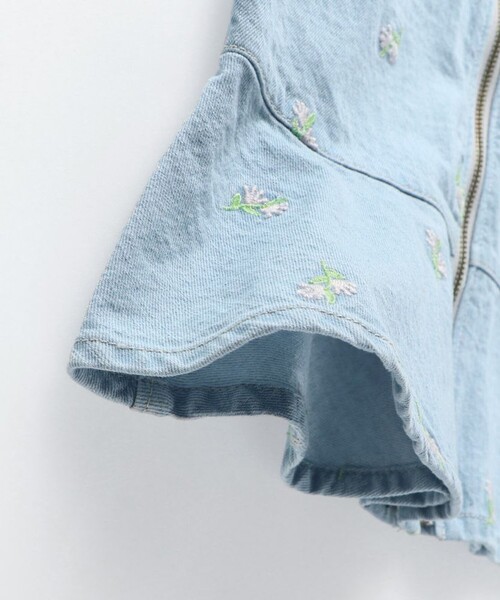 EDWIN（エドウィン）の「【Ou? by EDWIN】デニムビスチェ（ベスト・キッズ・サックスブルー/ブルー・100/110/120/130/140/150/90）」の6枚目の写真