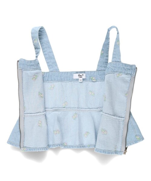 EDWIN（エドウィン）の「【Ou? by EDWIN】デニムビスチェ（ベスト・キッズ・サックスブルー/ブルー・100/110/120/130/140/150/90）」の7枚目の写真
