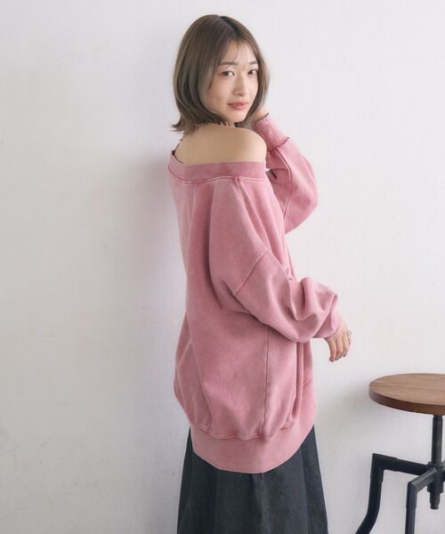 RETRO GIRL(レトロガール)の「ワンショルトレーナー(Tシャツ/カットソー・レディース・ピンク/ナチュラル/チャコールグレー・FREE)」の16枚目の写真