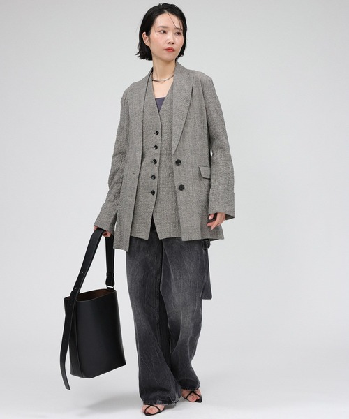 新品タグ付き ハケットロンドン テーラードジャケット リネン100% チェック 新品タグ付き ハケットロンドン テーラードジャケット リネン100