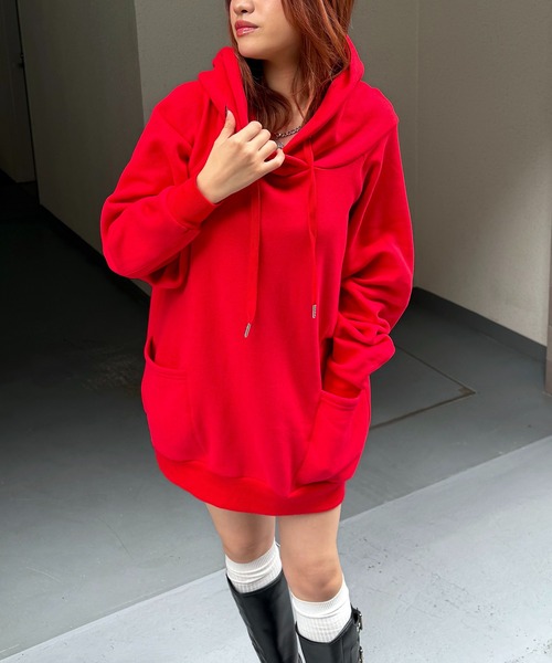 バックロゴドルマンパーカーワンピース SPIRALGIRL│SPIRALGIRL