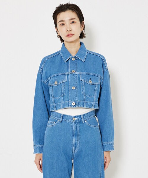 qualite（カリテ）の「【大人のデニムJK】コットンリネンデニムショートジャケット/春服/デニムジャケット/セットアップ（デニムジャケット・レディース・ブルー・フリー）」の13枚目の写真