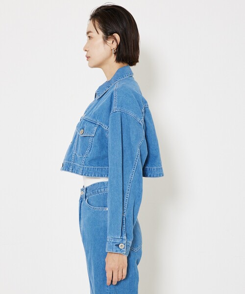 qualite（カリテ）の「【大人のデニムJK】コットンリネンデニムショートジャケット/春服/デニムジャケット/セットアップ（デニムジャケット・レディース・ブルー・フリー）」の14枚目の写真
