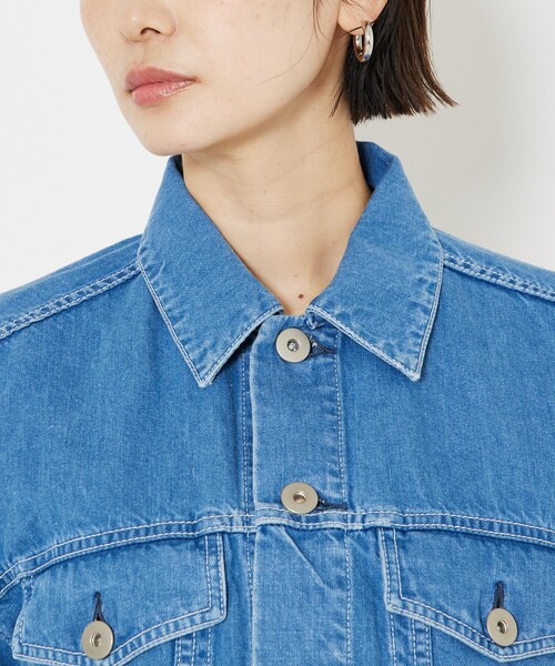 qualite（カリテ）の「【大人のデニムJK】コットンリネンデニムショートジャケット/春服/デニムジャケット/セットアップ（デニムジャケット・レディース・ブルー・フリー）」の16枚目の写真