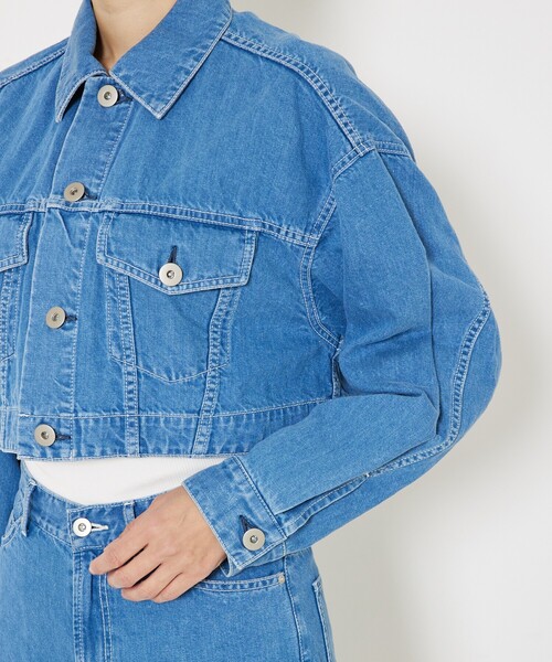 qualite（カリテ）の「【大人のデニムJK】コットンリネンデニムショートジャケット/春服/デニムジャケット/セットアップ（デニムジャケット・レディース・ブルー・フリー）」の17枚目の写真