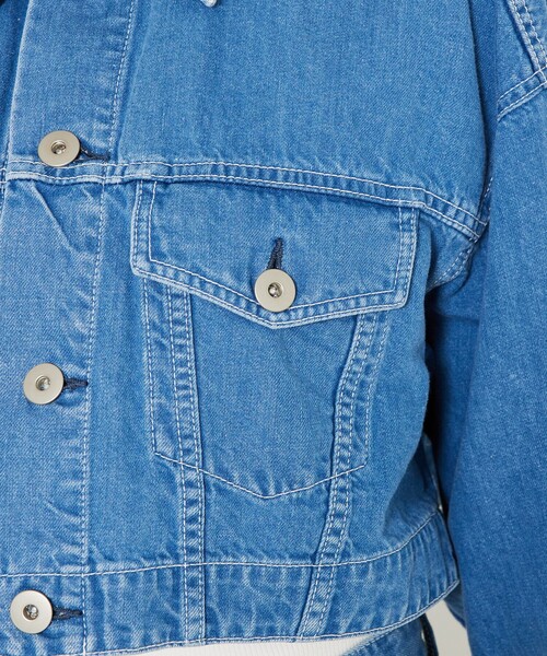 qualite（カリテ）の「【大人のデニムJK】コットンリネンデニムショートジャケット/春服/デニムジャケット/セットアップ（デニムジャケット・レディース・ブルー・フリー）」の19枚目の写真