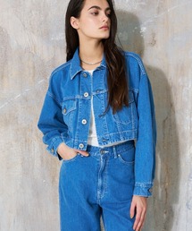 qualite（カリテ）の「【大人のデニムJK】コットンリネンデニムショートジャケット/春服/デニムジャケット/セットアップ（デニムジャケット）」