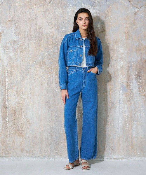 qualite（カリテ）の「【大人のデニムJK】コットンリネンデニムショートジャケット/春服/デニムジャケット/セットアップ（デニムジャケット・レディース・ブルー・フリー）」の4枚目の写真