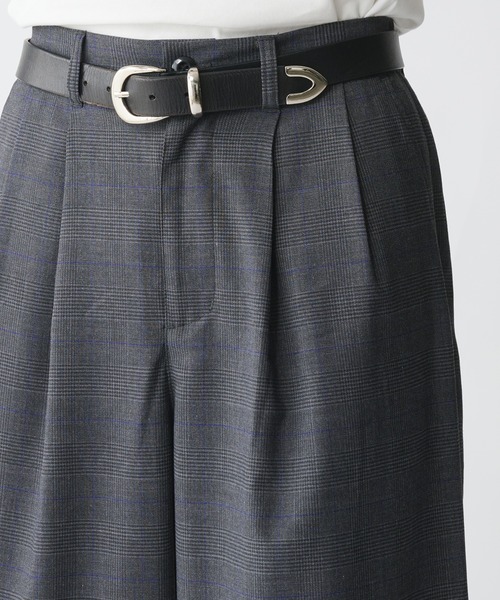 Adoon plain(アドーンプレーン)の「ASSORTED 2 TUCK WIDE SLACKS / アソート2タックワイドスラックス (ストライプ、無地、チェック)(スラックス・メンズ・グレー/ブラック系/チャコールグレー/ブラック/ボルドー/ネイビー/ライトグレー/ライトブラック・LARGE/SMALL/MEDIUM)」の20枚目の写真