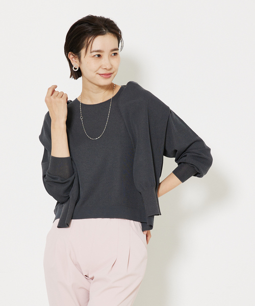 qualite(カリテ)の「コットンナイロンハイゲージニット/オフィスカジュアル(ニット/セーター・レディース・チャコールグレー/ホワイト/ピンク/ベージュ・フリー)」の9枚目の写真