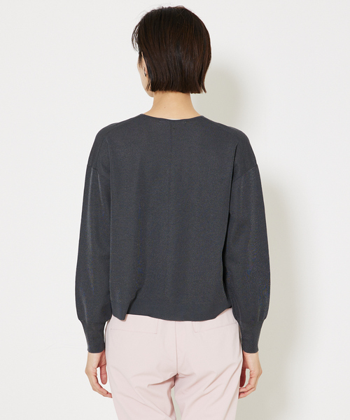 qualite(カリテ)の「コットンナイロンハイゲージニット/オフィスカジュアル(ニット/セーター・レディース・チャコールグレー/ホワイト/ピンク/ベージュ・フリー)」の11枚目の写真