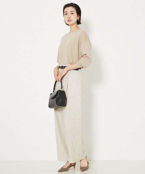 qualite(カリテ)の「コットンナイロンハイゲージニット/オフィスカジュアル(ニット/セーター・レディース・チャコールグレー/ホワイト/ピンク/ベージュ・フリー)」の18枚目の写真