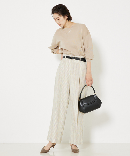 qualite(カリテ)の「コットンナイロンハイゲージニット/オフィスカジュアル(ニット/セーター・レディース・チャコールグレー/ホワイト/ピンク/ベージュ・フリー)」の19枚目の写真