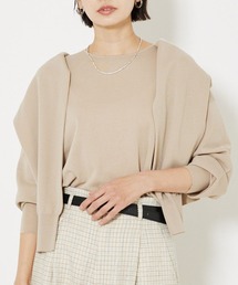 コットンナイロンハイゲージニット/オフィスカジュアル