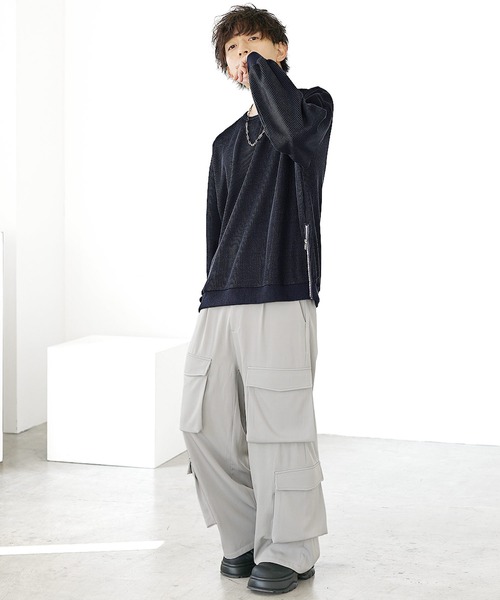 MinoriTY(マイノリティ)の「【MinoriTY】サイドジップシアーカットソー 長袖Tシャツ メンズ 春服(Tシャツ/カットソー・メンズ・グレー/カーキ・S/M/L)」の8枚目の写真