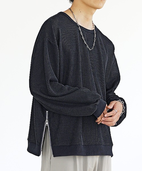 MinoriTY(マイノリティ)の「【MinoriTY】サイドジップシアーカットソー 長袖Tシャツ メンズ 春服(Tシャツ/カットソー・メンズ・グレー/カーキ・S/M/L)」の6枚目の写真