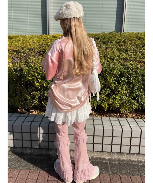 WC(ダブル シー)の「レースワッペンサテンユニフォーム(Tシャツ/カットソー・レディース・ブルー/ピンク/ブラック・FREE)」の14枚目の写真