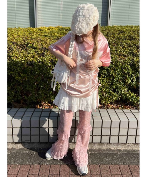 WC(ダブル シー)の「レースワッペンサテンユニフォーム(Tシャツ/カットソー・レディース・ブルー/ピンク/ブラック・FREE)」の15枚目の写真