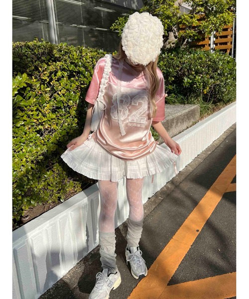 WC(ダブル シー)の「レースワッペンサテンユニフォーム(Tシャツ/カットソー・レディース・ブルー/ピンク/ブラック・FREE)」の17枚目の写真