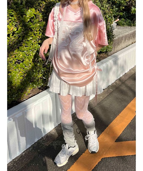 WC(ダブル シー)の「レースワッペンサテンユニフォーム(Tシャツ/カットソー・レディース・ブルー/ピンク/ブラック・FREE)」の20枚目の写真