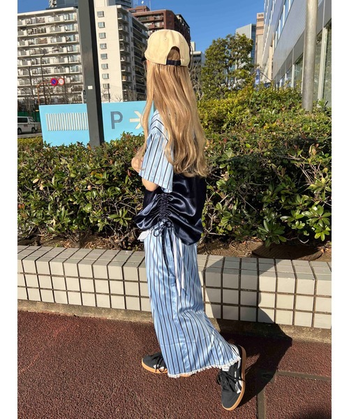 WC(ダブル シー)の「レースワッペンサテンユニフォーム(Tシャツ/カットソー・レディース・ブルー/ピンク/ブラック・FREE)」の6枚目の写真