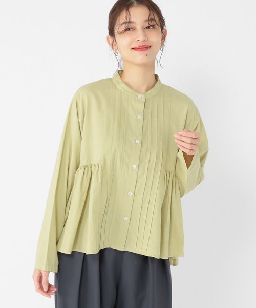 studio CLIP（スタディオクリップ）の「ギャザー切り替えブラウス（シャツ/ブラウス・レディース・サックスブルー/アイボリー/ライトグリーン・FREE）」の9枚目の写真