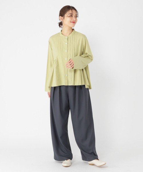 studio CLIP（スタディオクリップ）の「ギャザー切り替えブラウス（シャツ/ブラウス・レディース・サックスブルー/アイボリー/ライトグリーン・FREE）」の11枚目の写真