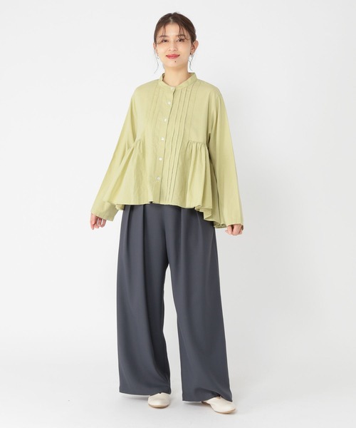 studio CLIP（スタディオクリップ）の「ギャザー切り替えブラウス（シャツ/ブラウス・レディース・サックスブルー/アイボリー/ライトグリーン・FREE）」の12枚目の写真