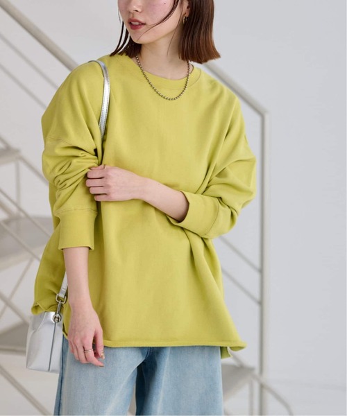 JOURNAL STANDARD relume（ジャーナルスタンダード　レリューム）の「《追加6》オーバーサイズロングスウェット（スウェット・レディース・チャコールグレー/ホワイト系その他/ライトグリーン/ブルー・FREE）」の3枚目の写真