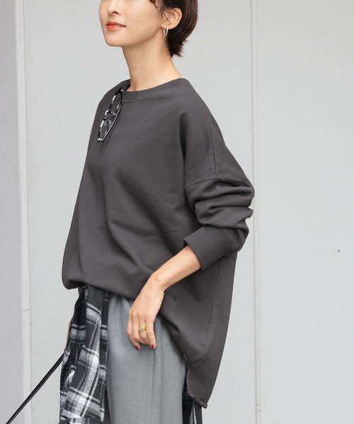 JOURNAL STANDARD relume（ジャーナルスタンダード　レリューム）の「《追加6》オーバーサイズロングスウェット（スウェット・レディース・チャコールグレー/ホワイト系その他/ライトグリーン/ブルー・FREE）」の10枚目の写真