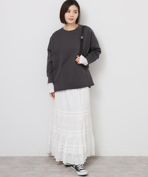 JOURNAL STANDARD relume（ジャーナルスタンダード　レリューム）の「《追加6》オーバーサイズロングスウェット（スウェット・レディース・チャコールグレー/ホワイト系その他/ライトグリーン/ブルー・FREE）」の20枚目の写真