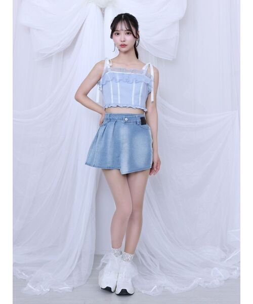 EATME（イートミー）の「ショルダーリボンベアビスチェ（キャミソール・レディース・ブルー/グリーン/オフホワイト・FREE）」の8枚目の写真