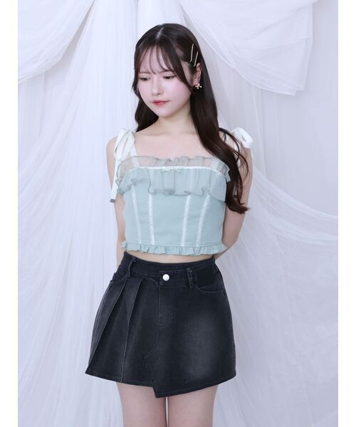 EATME（イートミー）の「ショルダーリボンベアビスチェ（キャミソール・レディース・ブルー/グリーン/オフホワイト・FREE）」の15枚目の写真