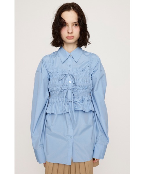 SLY(スライ)の「BUSTIER LAYRED SH ビスチェ レイヤード シャツ(シャツ/ブラウス・レディース・ピンク系その他/ブルー/ネイビー系・FREE)」の20枚目の写真